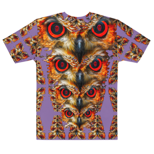 Owl Eyes See Skull  Totem on Purple  AOP T-shirt - SkySkull Art