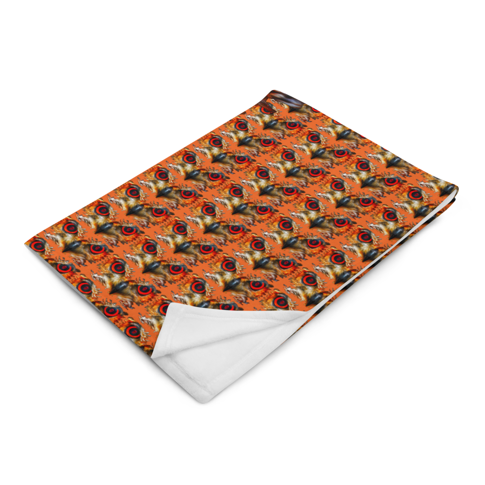 Owl Eyes See Skull Cammo Orange Throw Blanket - SkySkull Art