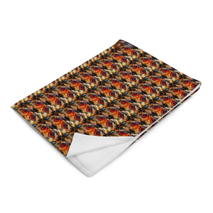 Owl Eyes See Skull Cammo Black Throw Blanket - SkySkull Art