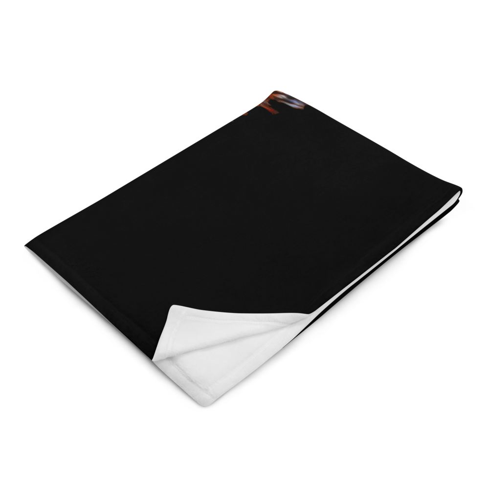 Owl Eyes See Skull on Black Throw Blanket - SkySkull Art