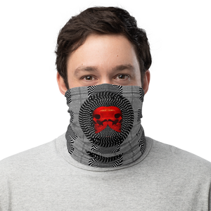 Hypnotic Left Right Red Skull Neck Gaiter - SkySkull Art