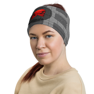 Hypnotic Left Right Red Skull Neck Gaiter - SkySkull Art